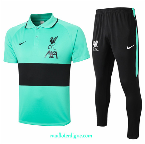 Thai Maillot Training Liverpool POLO Vert/Noir 2020 2021