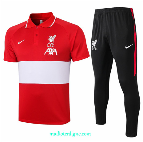Thai Maillot Training Liverpool POLO Rouge/Blanc 2020 2021