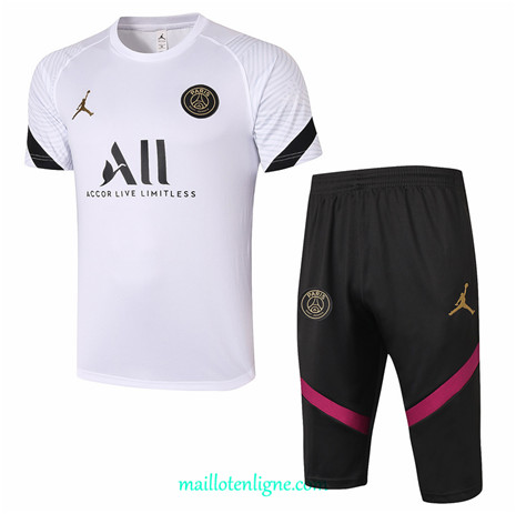 Thai Maillot Training Jordan PSG 3/4 Blanc 2020 2021