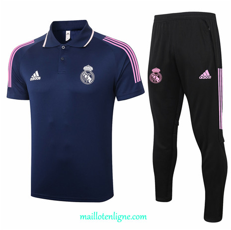 Thai Maillot Training Real Madrid Polo Bleu Marine 2020 2021