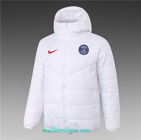 Thai Veste foot PSG Doudoune Blanc 2020 2021