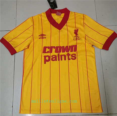 Maillot Classique Liverpool Champions League Jaune 1981-84