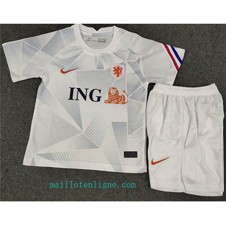 Maillot de Pays-Bas Enfant Exterieur Blanc 2020 2021