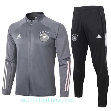 Ensemble foot Allemagne Veste Survetement 2020 2021 Gris Foncé