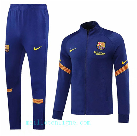 Ensemble foot Barcelone Veste Survetement Bleu Marine 2020 2021