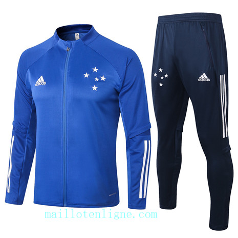 Ensemble foot Cruzeiro Veste Survetement 2020 2021 Bleu