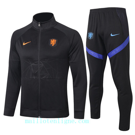 Ensemble foot Pays-Bas Enfant Veste Survetement 2020 2021 Noir