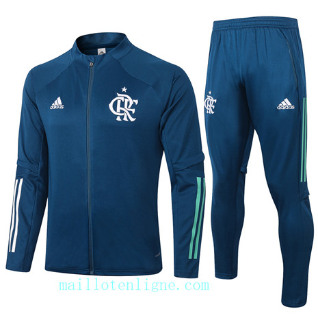 Ensemble foot Flamengo Veste Survetement 2020 2021 Bleu Marine