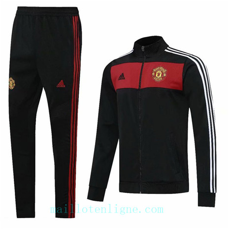 Ensemble foot Manchester United Veste Survetement Noir/Rouge 2020 2021