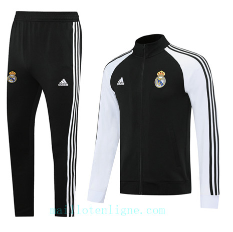 Ensemble foot Real Madrid Veste Survetement 2020 2021 Noir/Blanc