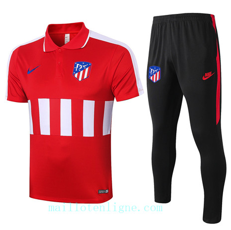 Maillot Training POLO Atletico de Madrid 2020 2021 Rouge/Blanc