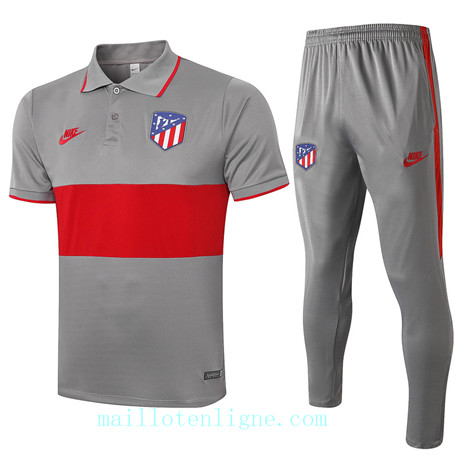 Maillot Training POLO Atletico de Madrid 2020 2021 Gris Foncé/Rouge