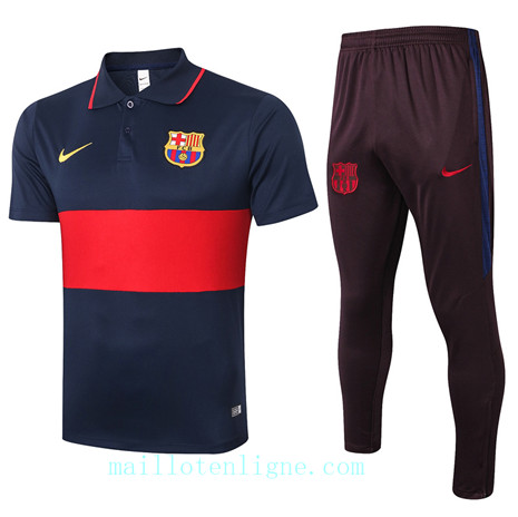 Maillot Training POLO Barcelone 2020 2021 Bleu Marine/Rouge