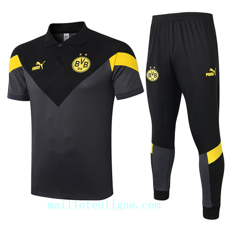 Maillot Training POLO Dortmund 2020 2021 Gris/Noir