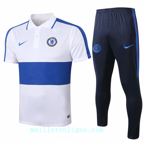 Maillot Training POLO Chelsea 2019 2020 Blanc/Bleu