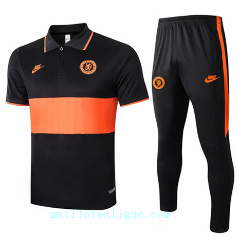 Maillot Training POLO Chelsea 2019 2020 Noir/Orange