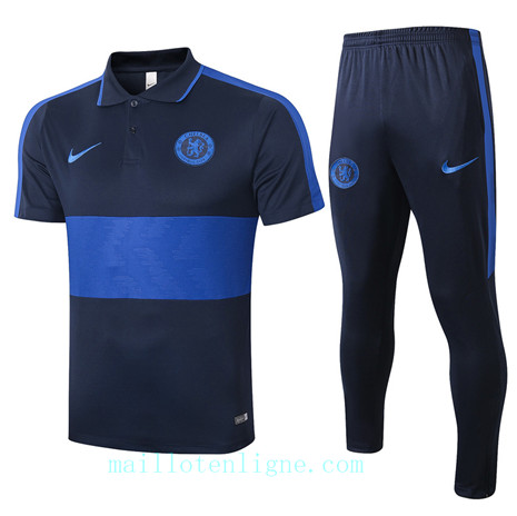 Maillot Training POLO Chelsea 2020 2021 Bleu Marine/Bleu