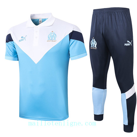 Maillot Training POLO Marseille 2020 2021 Bleu/Blanc