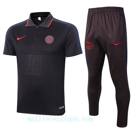 Maillot Training POLO Paris Saint-Germain 2020 2021 Noir/Gris