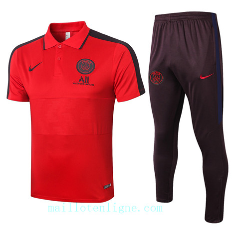 Maillot Training POLO Paris Saint-Germain 2020 2021 Rouge/Noir