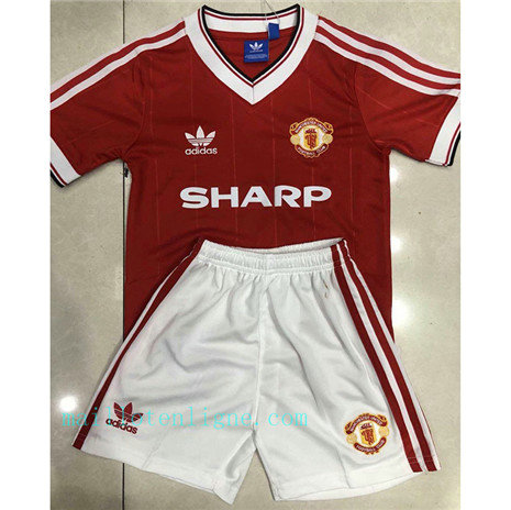 Thai Maillot du Classique Manchester United Enfant Rouge 1984