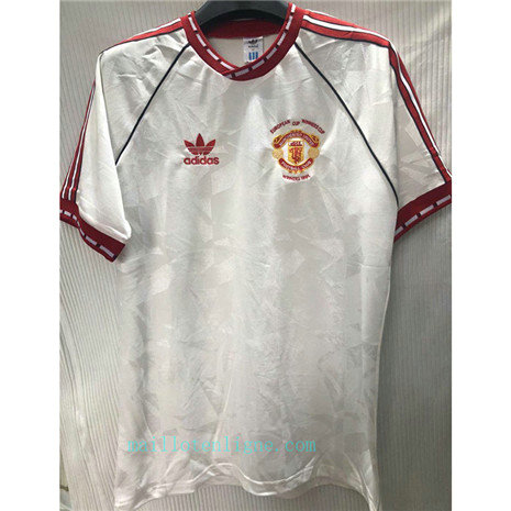 Maillot foot Classique Manchester United Exterieur Blanc 1991