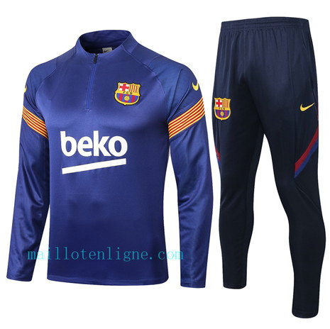 Ensemble foot Barcelone Survetement Bleu 2020 2021