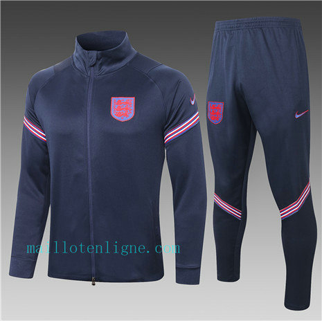 Ensemble foot Angleterre Enfant Veste Survetement Bleu Marine 2020 2021