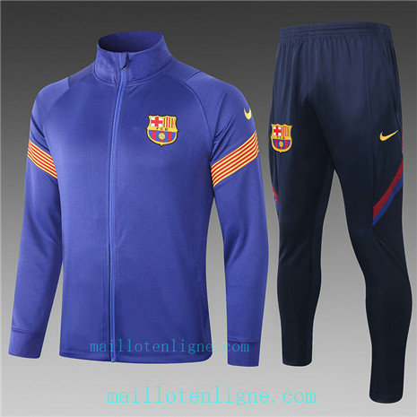 Ensemble foot Barcelone Enfant Veste Survetement Bleu/Orange 2020 2021