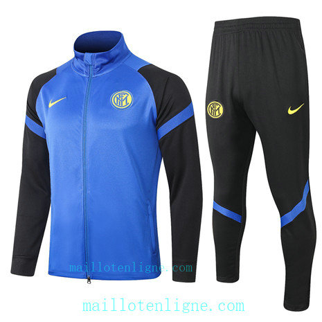 Ensemble foot Inter Milan Veste Survetement Bleu Marine 2020 2021