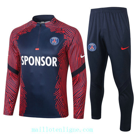 Ensemble foot PSG Survetement Rouge/Bleu Marine 2020 2021