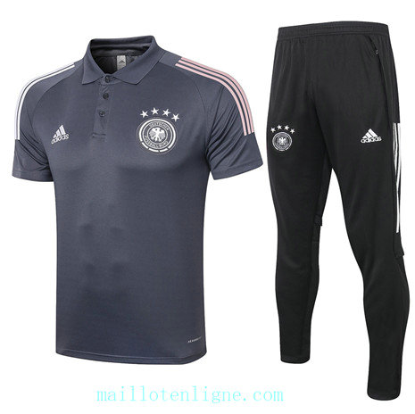 Maillot du Training Allemagne polo 2020 2021 Gris foncé