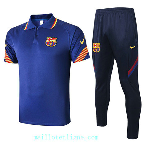 Thai Maillot de Training Barcelone polo 2020 2021 Bleu Marine