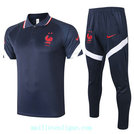 Maillot de foot Training France polo 2020 2021 Bleu Marine