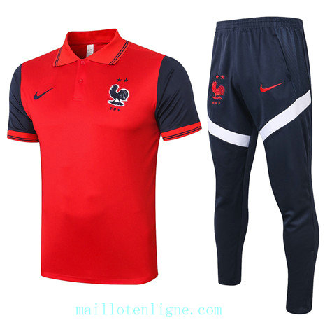 Maillot Training France polo 2020 2021 Rouge