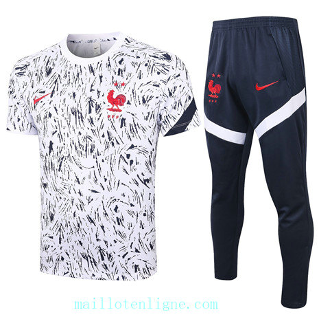 Maillot foot Training France 2020 2021 Blanc