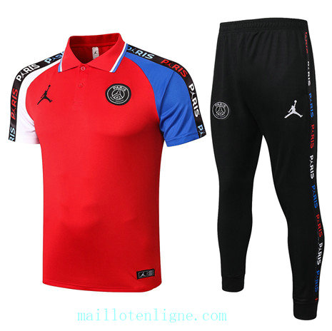 Maillot foot Training Jordan polo 2020 2021 Rouge/Blanc/Bleu