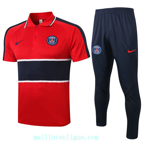 Maillot Training PSG Polo 2020 2021 Rouge/Bleu Marine