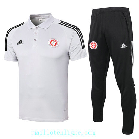 Thai Maillot du Training SC Internacional Polo 2020 2021 Gris Clair