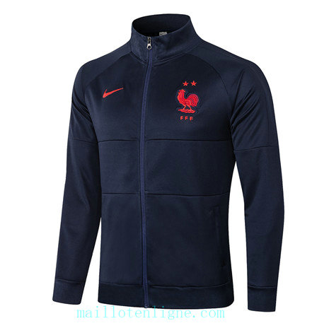 Vestes foot France 2020 2021 Bleu Marine Col Haut