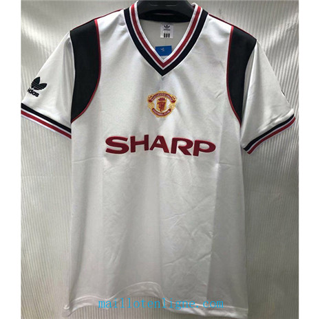 Thai Maillot du Classic Manchester United Exterieur Blanc 1985