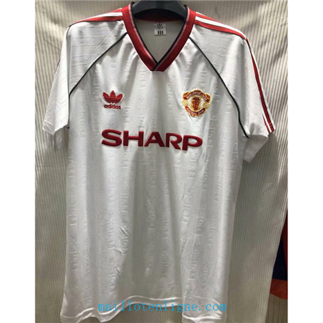 Thai Maillot du Classic Manchester United Exterieur Blanc 1988