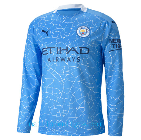 Thai Maillot du Manchester city Domicile Manche Longue 2020 2021