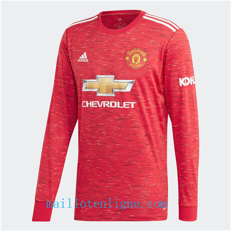 Thai Maillot de Manchester United Domicile Manche Longue 2020 2021