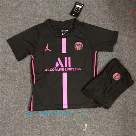 Thai Maillot du PSG Enfant Noir 2020 2021