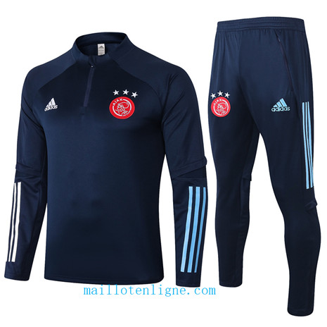 Thai Ensemble foot AFC Ajax Survetement Bleu Marine 2020 2021