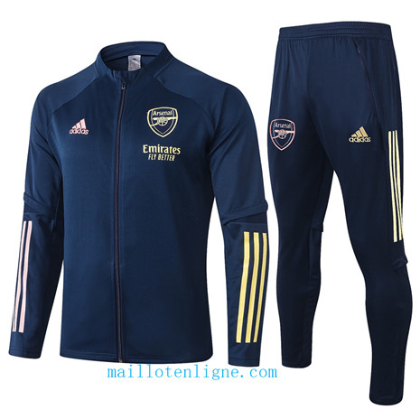 Thai Ensemble foot Arsenal Veste Survetement Bleu Marine 2020 2021