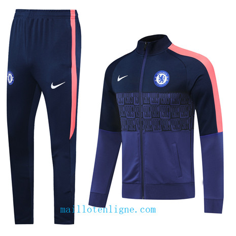 Thai Ensemble foot Chelsea Veste Survetement Bleu Marine 2020 2021