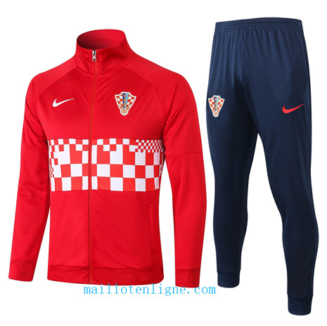 Thai Ensemble foot Croatie Veste Survetement Rouge 2020 2021