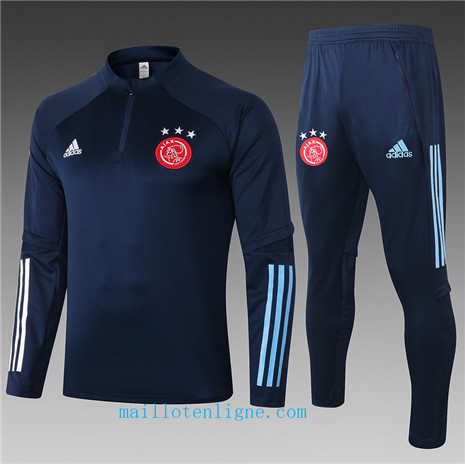 Thai Ensemble foot AFC Ajax Enfant Survetement Bleu Marine 2020 2021